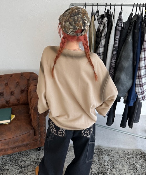 sedacle（セダクル）の「スプレー風プリントスウェット（Tシャツ/カットソー・メンズ・ベージュ/アイボリー・SMALL/MEDIUM/LARGE）」の11枚目の写真