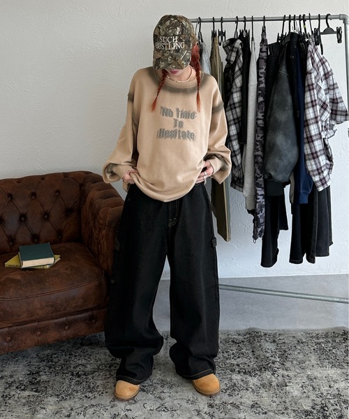 sedacle（セダクル）の「スプレー風プリントスウェット（Tシャツ/カットソー・メンズ・ベージュ/アイボリー・SMALL/MEDIUM/LARGE）」の12枚目の写真