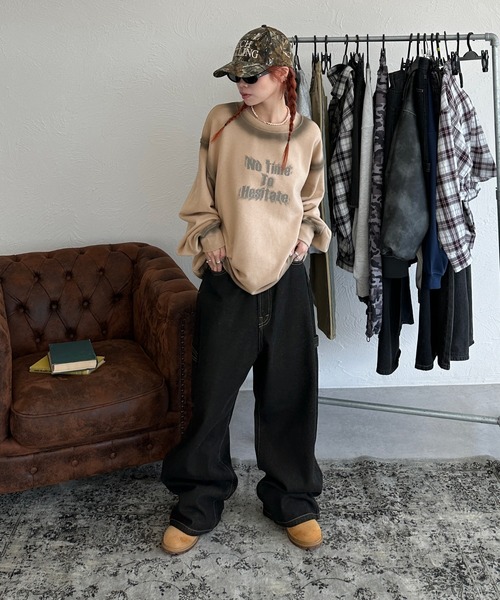 sedacle（セダクル）の「スプレー風プリントスウェット（Tシャツ/カットソー・メンズ・ベージュ/アイボリー・SMALL/MEDIUM/LARGE）」の13枚目の写真