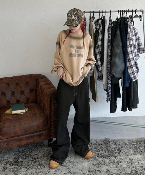sedacle（セダクル）の「スプレー風プリントスウェット（Tシャツ/カットソー・メンズ・ベージュ/アイボリー・SMALL/MEDIUM/LARGE）」の14枚目の写真