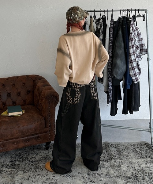 sedacle（セダクル）の「スプレー風プリントスウェット（Tシャツ/カットソー・メンズ・ベージュ/アイボリー・SMALL/MEDIUM/LARGE）」の15枚目の写真