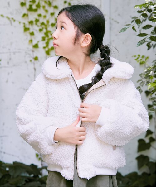 ikka（イッカ）の「リバーシブルボアブルゾン（110~160cm）（ブルゾン・キッズ・オリーブ/ダークグレー/ベージュ・S/M/L/XL/XS）」の18枚目の写真