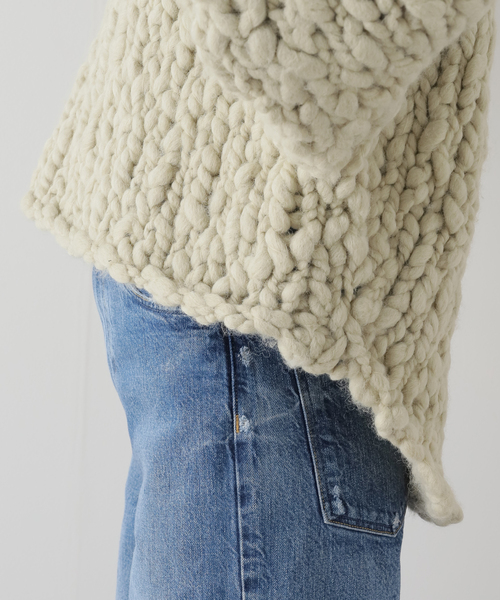セール】【HAKUJI/ハクジ】Hand-knitted LS sweater（ニット