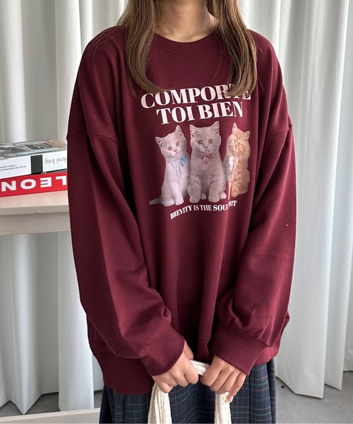 kutir(クティール)の「アソートデザインスウェットプルオーバー(スウェット・レディース・チャコール/オートミール/ダークグレー/ボルドー/ブルー/グレー・FREE)」の6枚目の写真