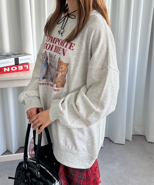 kutir(クティール)の「アソートデザインスウェットプルオーバー(スウェット・レディース・チャコール/オートミール/ダークグレー/ボルドー/ブルー/グレー・FREE)」の7枚目の写真