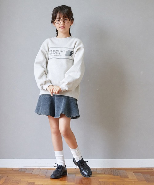 coca(coca)(コカ)の「キッズ 裾フリル切替デニムスカート(デニムスカート・キッズ・ブラック/ブルー・150/120/140/130)」の9枚目の写真