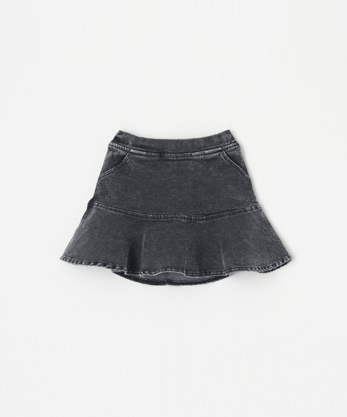 coca(coca)(コカ)の「キッズ 裾フリル切替デニムスカート(デニムスカート・キッズ・ブラック/ブルー・150/120/140/130)」の13枚目の写真