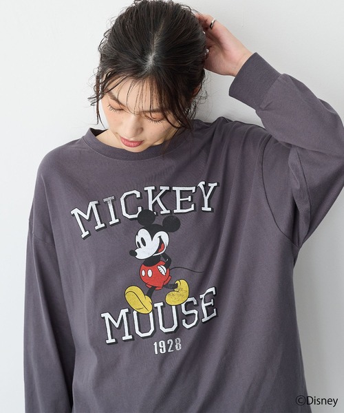 Disney(ディズニー)の「【anyfee】《Disney/ディズニー》ミッキーマウスオールドグラフィックプリントTシャツ(Tシャツ/カットソー・レディース・アイボリー/チャコール・M-L/LL~3L/4L~5L)」の7枚目の写真
