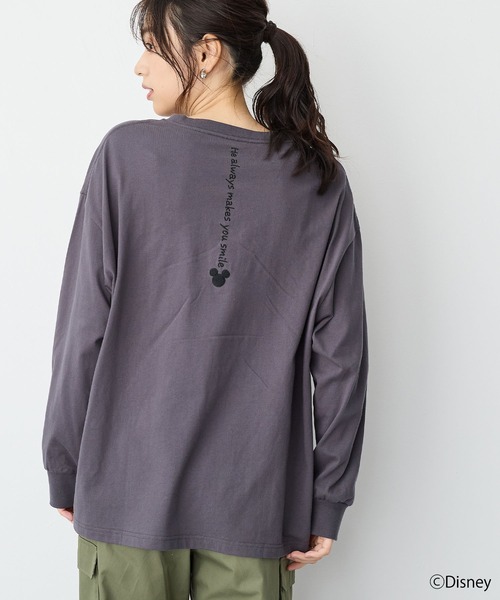 Disney(ディズニー)の「【anyfee】《Disney/ディズニー》ミッキーマウスオールドグラフィックプリントTシャツ(Tシャツ/カットソー・レディース・アイボリー/チャコール・M-L/LL~3L/4L~5L)」の8枚目の写真