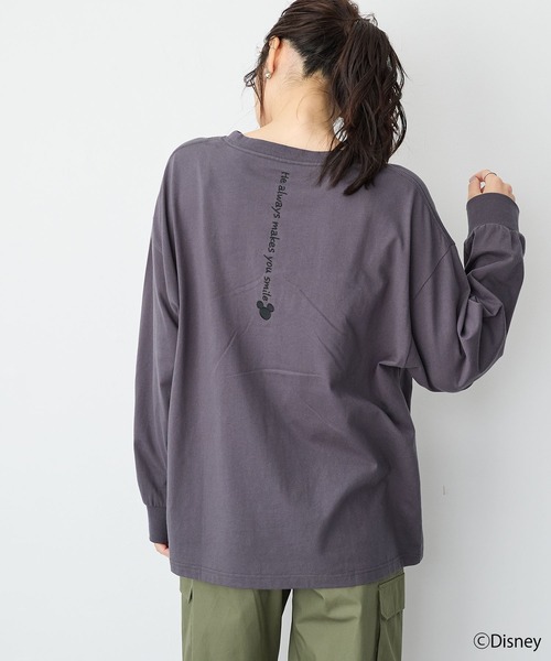 Disney(ディズニー)の「【anyfee】《Disney/ディズニー》ミッキーマウスオールドグラフィックプリントTシャツ(Tシャツ/カットソー・レディース・アイボリー/チャコール・M-L/LL~3L/4L~5L)」の9枚目の写真