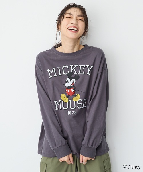 Disney(ディズニー)の「【anyfee】《Disney/ディズニー》ミッキーマウスオールドグラフィックプリントTシャツ(Tシャツ/カットソー・レディース・アイボリー/チャコール・M-L/LL~3L/4L~5L)」の11枚目の写真