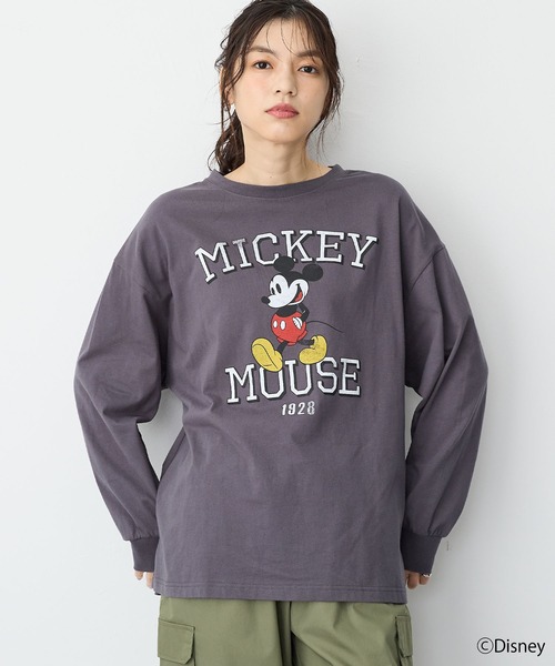 Disney(ディズニー)の「【anyfee】《Disney/ディズニー》ミッキーマウスオールドグラフィックプリントTシャツ(Tシャツ/カットソー・レディース・アイボリー/チャコール・M-L/LL~3L/4L~5L)」の13枚目の写真