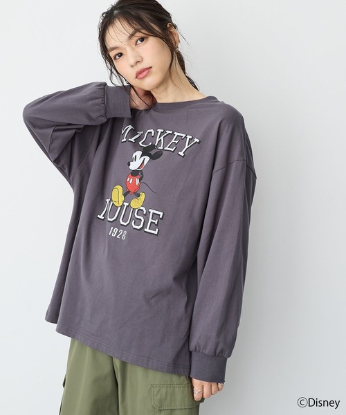Disney(ディズニー)の「【anyfee】《Disney/ディズニー》ミッキーマウスオールドグラフィックプリントTシャツ(Tシャツ/カットソー・レディース・アイボリー/チャコール・M-L/LL~3L/4L~5L)」の14枚目の写真