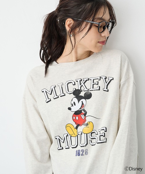 Disney(ディズニー)の「【anyfee】《Disney/ディズニー》ミッキーマウスオールドグラフィックプリントTシャツ(Tシャツ/カットソー・レディース・アイボリー/チャコール・M-L/LL~3L/4L~5L)」の19枚目の写真