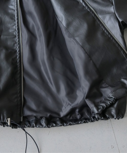 cheriella（シェリエラ）の「【cheriella】サイドドロストレザーライクビッグブルゾン（ブルゾン・レディース・ブラック・FREE）」の17枚目の写真