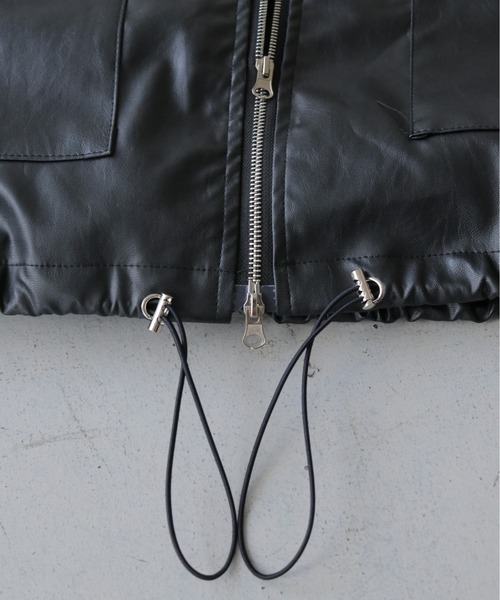 cheriella（シェリエラ）の「【cheriella】サイドドロストレザーライクビッグブルゾン（ブルゾン・レディース・ブラック・FREE）」の16枚目の写真