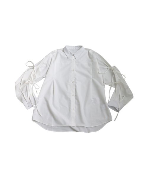 antiqua(アンティカ)の「袖リボンシャツ(シャツ/ブラウス・レディース・ブルー/ブラック/オフホワイト・ONESIZE)」の10枚目の写真