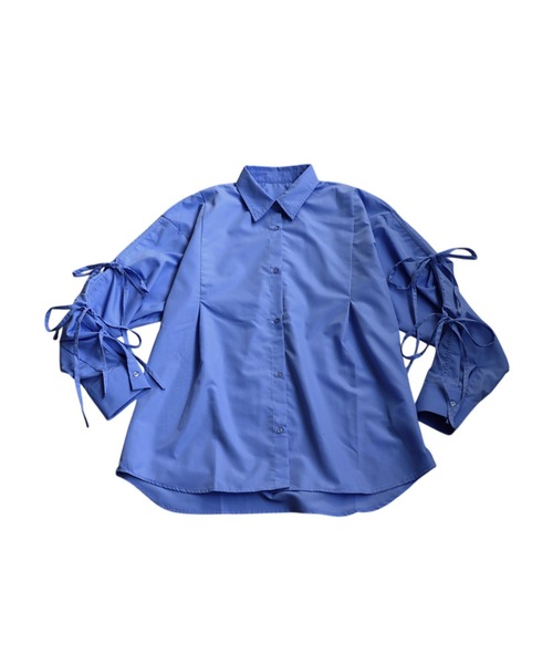 antiqua(アンティカ)の「袖リボンシャツ(シャツ/ブラウス・レディース・ブルー/ブラック/オフホワイト・ONESIZE)」の12枚目の写真