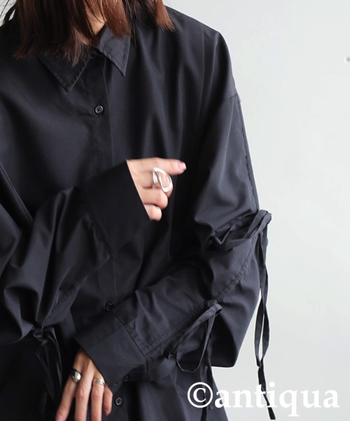 antiqua(アンティカ)の「袖リボンシャツ(シャツ/ブラウス・レディース・ブルー/ブラック/オフホワイト・ONESIZE)」の19枚目の写真
