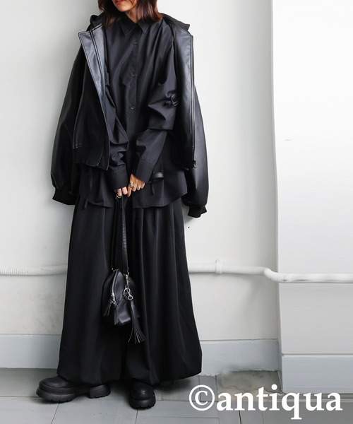 antiqua(アンティカ)の「袖リボンシャツ(シャツ/ブラウス・レディース・ブルー/ブラック/オフホワイト・ONESIZE)」の20枚目の写真