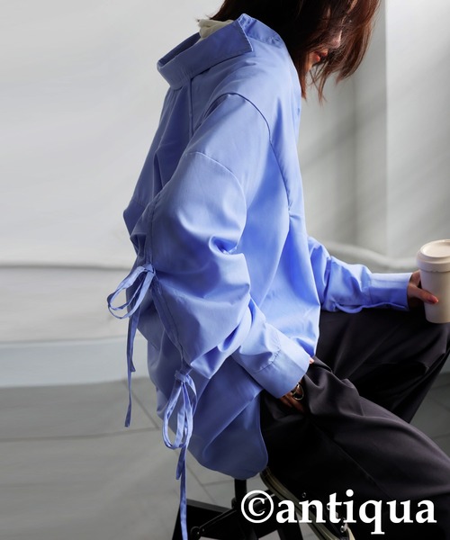 antiqua(アンティカ)の「袖リボンシャツ(シャツ/ブラウス・レディース・ブルー/ブラック/オフホワイト・ONESIZE)」の16枚目の写真