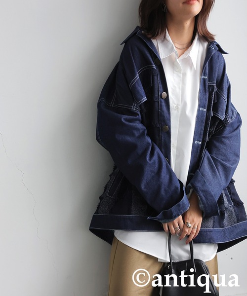 antiqua(アンティカ)の「袖リボンシャツ(シャツ/ブラウス・レディース・ブルー/ブラック/オフホワイト・ONESIZE)」の22枚目の写真