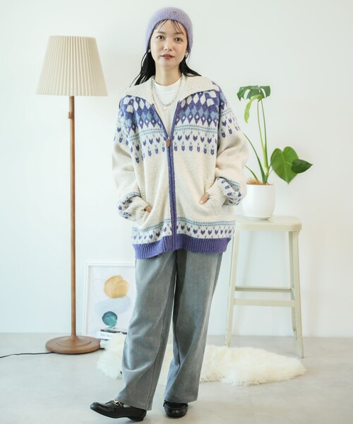 FREAK'S STORE（フリークスストア）の「フラットコーデュロイパンツ/イージーパンツ（その他パンツ・レディース・グレー/ベージュ/ネイビー/ワイン・SMALL/MEDIUM）」の6枚目の写真