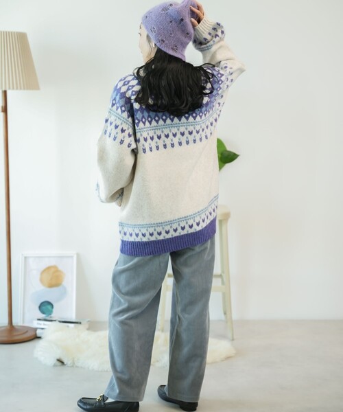 FREAK'S STORE（フリークスストア）の「フラットコーデュロイパンツ/イージーパンツ（その他パンツ・レディース・グレー/ベージュ/ネイビー/ワイン・SMALL/MEDIUM）」の7枚目の写真