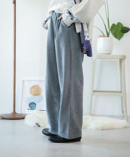 FREAK'S STORE（フリークスストア）の「フラットコーデュロイパンツ/イージーパンツ（その他パンツ・レディース・グレー/ベージュ/ネイビー/ワイン・SMALL/MEDIUM）」の9枚目の写真