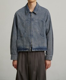 PUBLIC TOKYO（パブリックトウキョウ）の「<セットアップ対応>PUBLIC DENIM BLOUSON/デニムジップブルゾン　/日本製/岡山デニム/ブリーチ/オーバーダイ/ジャケット/アウター（デニムジャケット）」