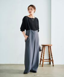 le.coeur blanc | 《WEB限定アイテム》ハイウエストワイドキャミサロペット(その他パンツ)