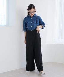 《WEB限定アイテム》ハイウエストワイドキャミサロペット