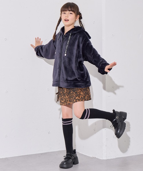 BISKEE（ビスキー）の「ねこ耳ZIPモコモコ ボアパーカー/ジップアップ