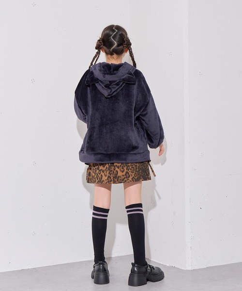 ねこ耳ZIPモコモコ ボアパーカー/ジップアップパーカー（140