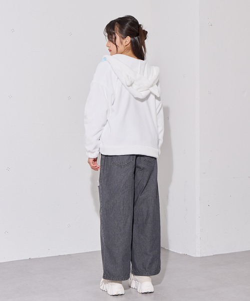BISKEE（ビスキー）の「ねこ耳ZIPモコモコ ボアパーカー/ジップアップパーカー（140㎝～160㎝）（パーカー・キッズ・オフホワイト/ブラック・150cm/160cm/140cm/130cm）」の8枚目の写真