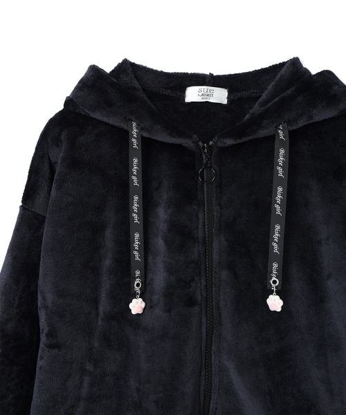 BISKEE（ビスキー）の「ねこ耳ZIPモコモコ ボアパーカー/ジップアップパーカー（140㎝～160㎝）（パーカー・キッズ・オフホワイト/ブラック・150cm/160cm/140cm/130cm）」の16枚目の写真
