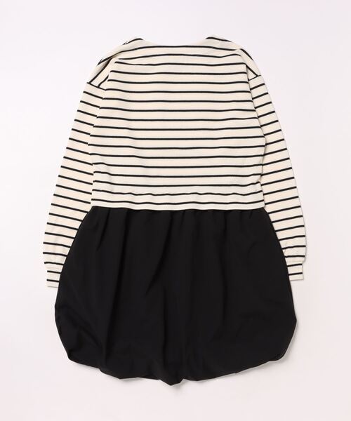 trois lapins kp（トロワラパンケーピー）の「鹿の子ボーダーワンピース(140～160)（ワンピース・キッズ・ブラック/グレー・140cm/150cm/160cm）」の3枚目の写真