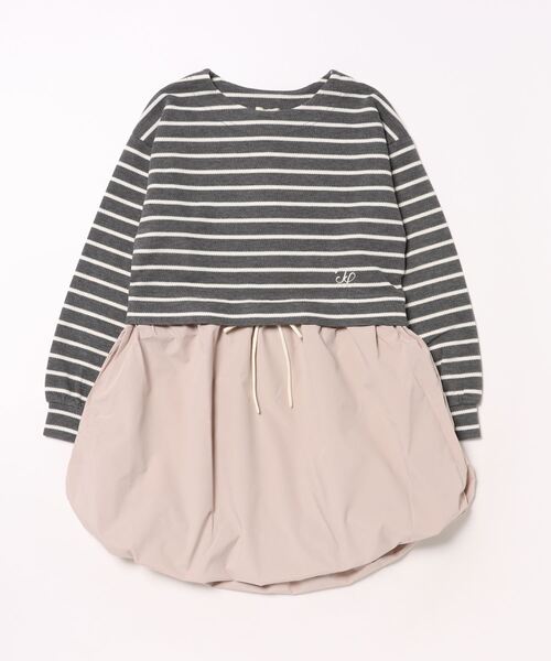 trois lapins kp（トロワラパンケーピー）の「鹿の子ボーダーワンピース(140～160)（ワンピース・キッズ・ブラック/グレー・140cm/150cm/160cm）」の12枚目の写真