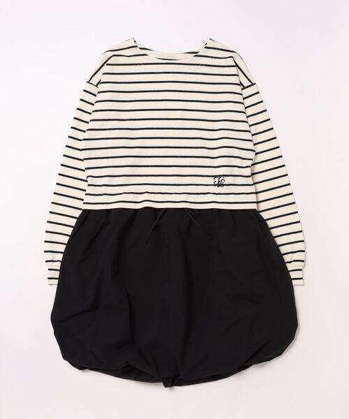 trois lapins kp（トロワラパンケーピー）の「鹿の子ボーダーワンピース(140～160)（ワンピース・キッズ・ブラック/グレー・140cm/150cm/160cm）」の13枚目の写真