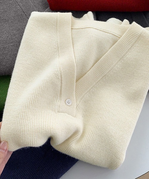 Miniministore(ミニミニストア)の「ニットベスト レディースチョッキ 重ね着(ベスト・レディース・アイボリー/チャコールグレー/ダークベージュ/ネイビー/グレー/グリーン/ワインレッド・FREE)」の10枚目の写真