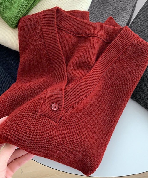 Miniministore(ミニミニストア)の「ニットベスト レディースチョッキ 重ね着(ベスト・レディース・アイボリー/チャコールグレー/ダークベージュ/ネイビー/グレー/グリーン/ワインレッド・FREE)」の14枚目の写真