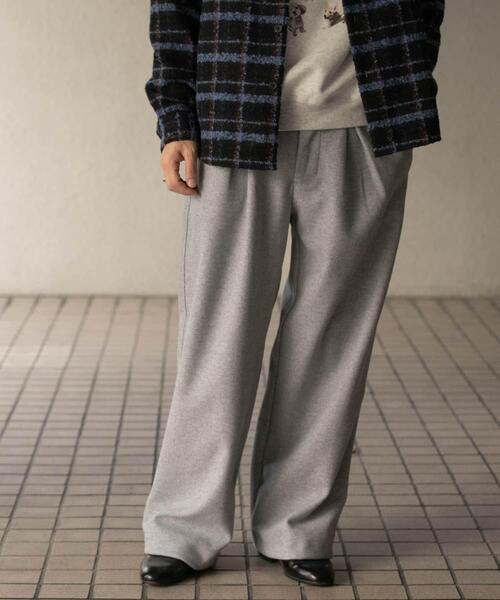 SENSE OF PLACE by URBAN RESEARCH（センスオブプレイスバイアーバンリサーチ）の「ジャージメルトンタックワイドパンツ（その他パンツ・メンズ・ブラック/チャコールグレー/ライトグレー・MEDIUM/LARGE）」の3枚目の写真