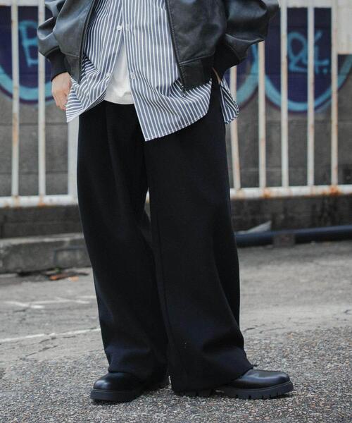 SENSE OF PLACE by URBAN RESEARCH（センスオブプレイスバイアーバンリサーチ）の「ジャージメルトンタックワイドパンツ（その他パンツ・メンズ・ブラック/チャコールグレー/ライトグレー・MEDIUM/LARGE）」の15枚目の写真