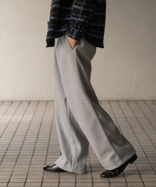 SENSE OF PLACE by URBAN RESEARCH（センスオブプレイスバイアーバンリサーチ）の「ジャージメルトンタックワイドパンツ（その他パンツ・メンズ・ブラック/チャコールグレー/ライトグレー・MEDIUM/LARGE）」の4枚目の写真