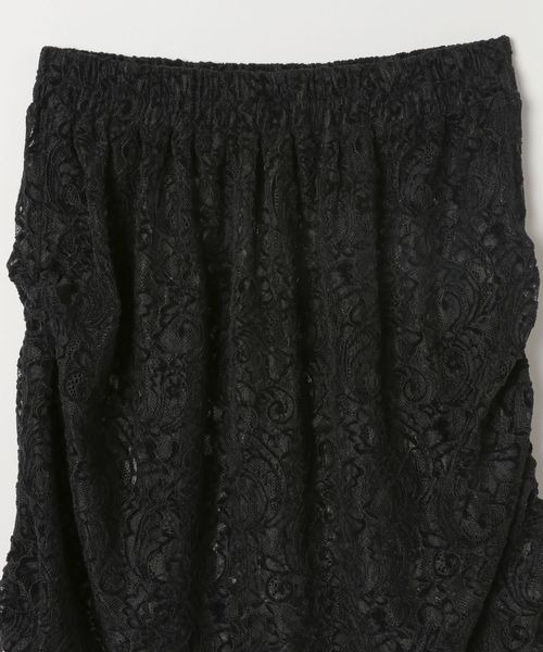 JEANASIS(ジーナシス)の「シャーリングキモウレーススカート/250722(スカート・レディース・ホワイト/ブラック・FREE)」の4枚目の写真