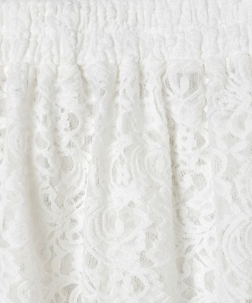 JEANASIS(ジーナシス)の「シャーリングキモウレーススカート/250722(スカート・レディース・ホワイト/ブラック・FREE)」の9枚目の写真