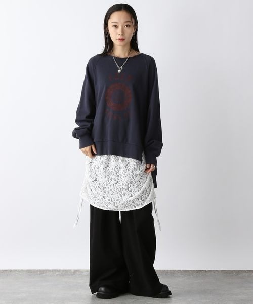 JEANASIS(ジーナシス)の「シャーリングキモウレーススカート/250722(スカート・レディース・ホワイト/ブラック・FREE)」の14枚目の写真