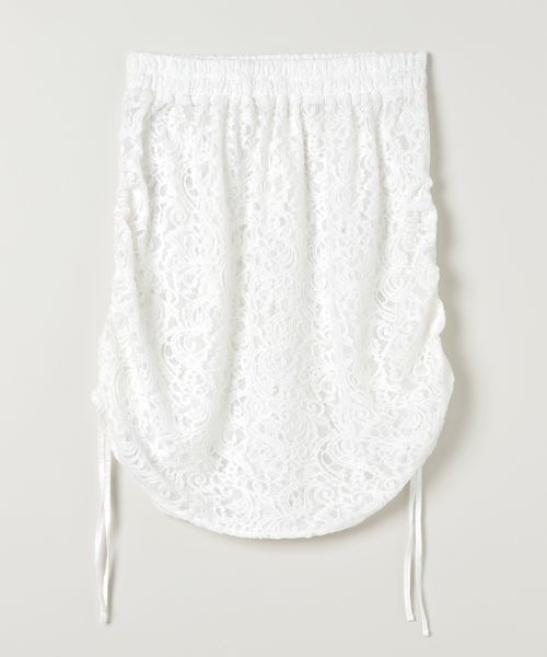 JEANASIS(ジーナシス)の「シャーリングキモウレーススカート/250722(スカート・レディース・ホワイト/ブラック・FREE)」の16枚目の写真