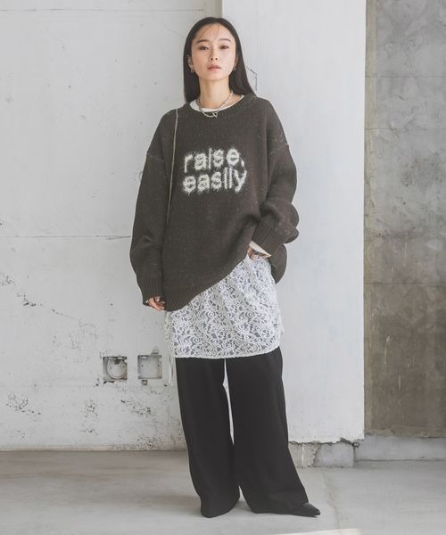 JEANASIS(ジーナシス)の「シャーリングキモウレーススカート/250722(スカート・レディース・ホワイト/ブラック・FREE)」の10枚目の写真