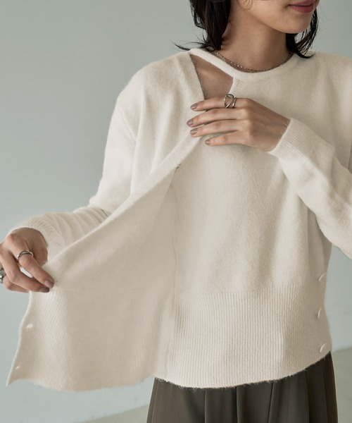 片側ホルターカシュクールニットトップス（ニット/セーター）｜STYLE DELI（スタイルデリ）